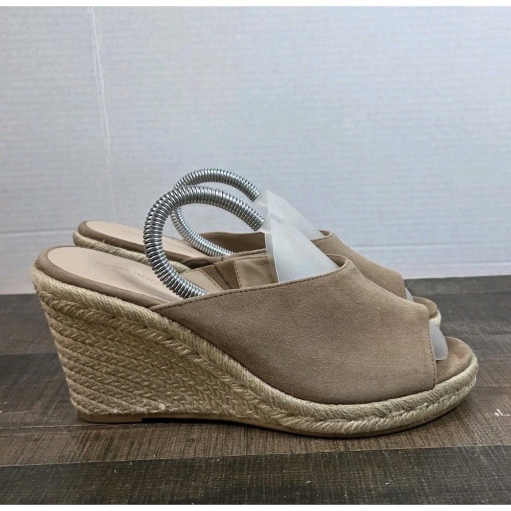 Stuart Weitzman Wonda Espadrille Wedge Platform Sandal Camel Size 9
